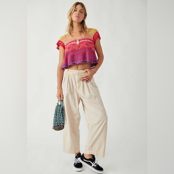 NEW Free People Lily Sweater Tee In Paradise Combo - Picture 6 of 15